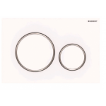 GEBERIT Sigma 20 Matte White Round Button Flush Plate, Chrome Trim